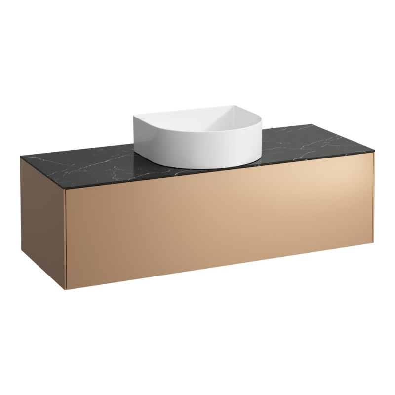 Тумба під раковину Laufen Sonar 120 см з отвором у центрі МДФ/ДСП/керамограніт мідь/чорний мармур H4054210341411