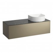 Тумба под раковину Laufen Sonar 120 см с отверстием справа МДФ/ДСП/керамогранит титан/черный мрамор H4054230341421