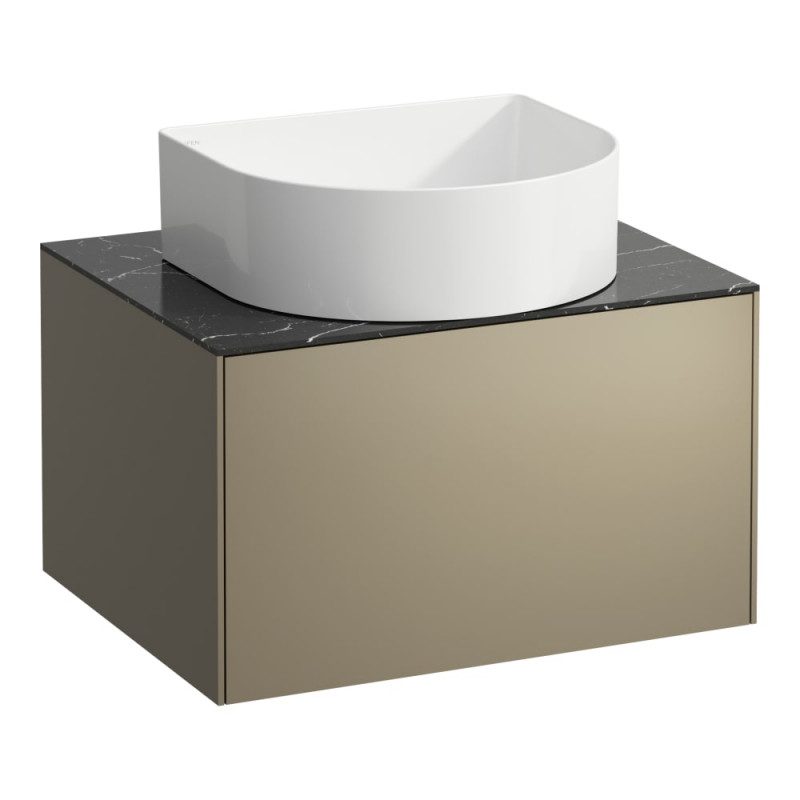 Тумба під раковину Laufen Sonar 60 см з отвором у центрі МДФ/ДСП/керамограніт титан/чорний мармур H4054010341421