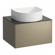 Тумба під раковину Laufen Sonar 60 см з отвором у центрі МДФ/ДСП/керамограніт титан/чорний мармур H4054010341421