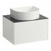 Тумба під раковину Laufen Sonar 60 см з отвором у центрі МДФ/ДСП/керамограніт білий матовий/чорний мармур H4054010341431