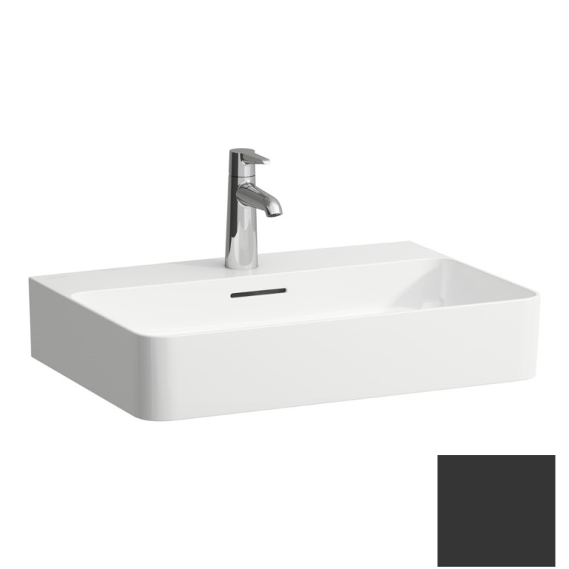 Раковина для ванной Laufen Val 60х42 см с 1 отверстием керамика графит матовый H8102837581041