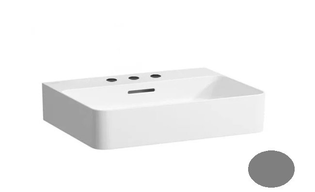 Раковина для ванної Laufen Val 65х42 см із 3 отворами під змішувач кераміка графіт матовий H8102847581081