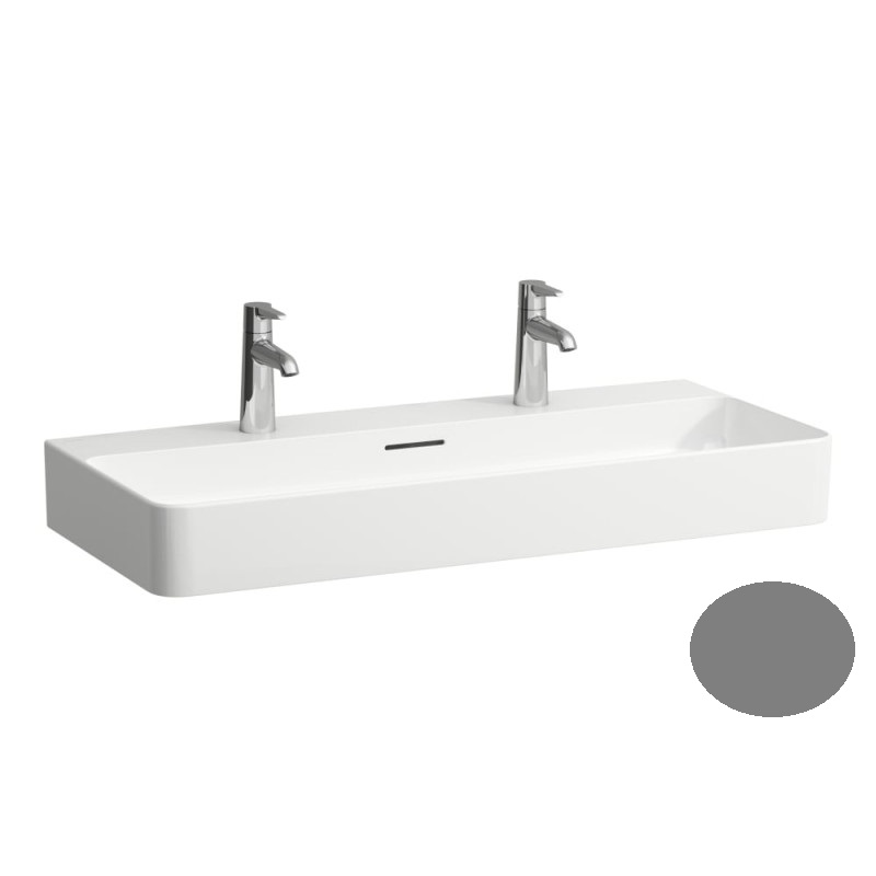 Раковина для ванної Laufen Val 120х42 см із 2 отворами під змішувач кераміка графіт матовий H8102897581071