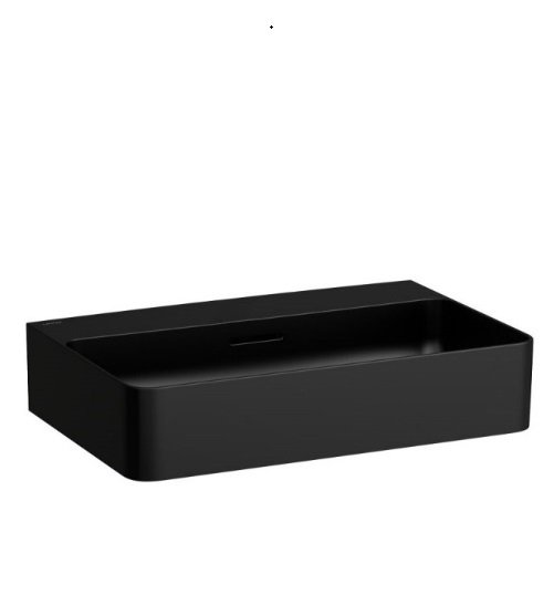 Раковина для ванної Laufen Val 60х42 см без отворів під змішувач кераміка чорний матовий H8102837161091