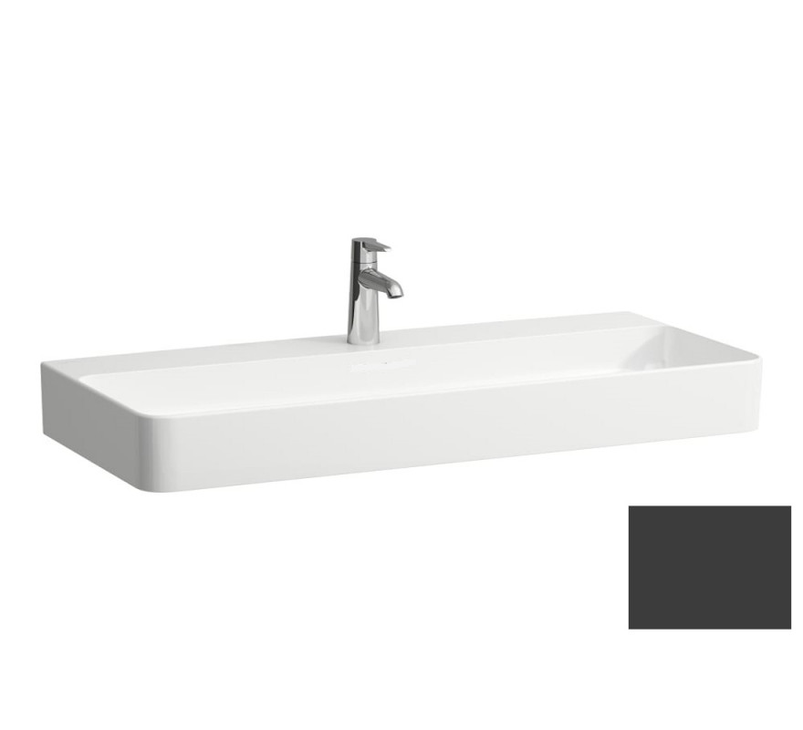 Раковина для ванної Laufen Val 120х42 см з 1 отвором кераміка графіт матовий H8102897581111