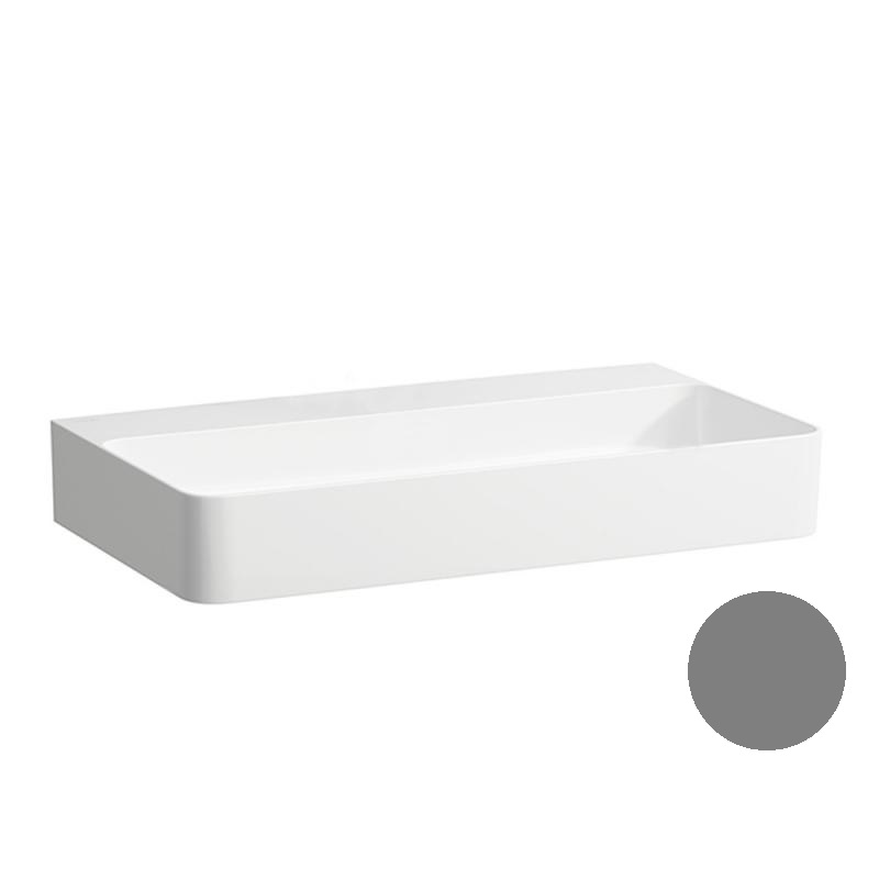 Раковина для ванної Laufen Val 75х42 см без отворів під змішувач кераміка графіт матовий H8102857581121