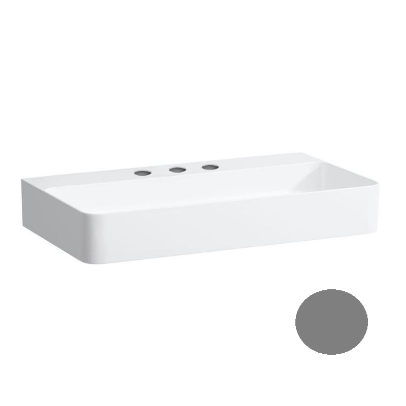 Раковина для ванной Laufen Val 75х42 см с 3 отверстиями под смеситель керамика графит матовый H8102857581581