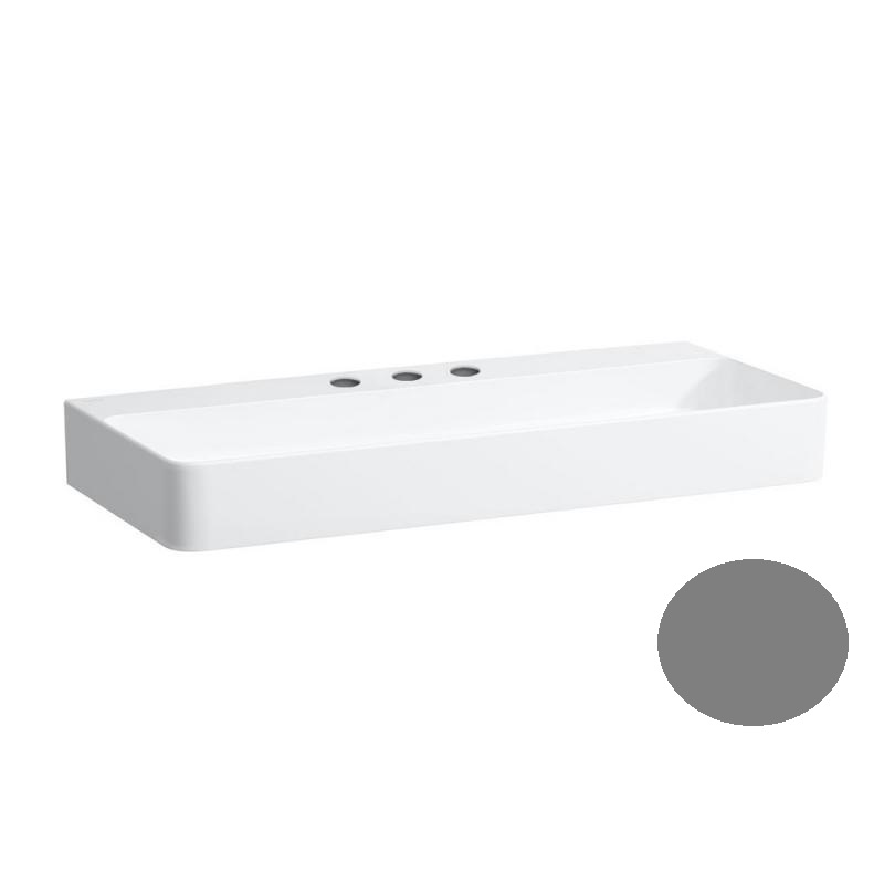 Раковина для ванной Laufen Val 95х42 см с 3 отверстиями под смеситель керамика графит матовый H8102877581581