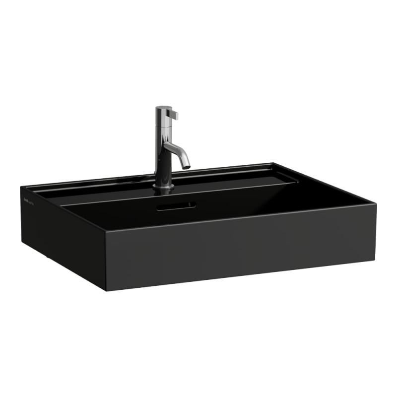 Раковина для ванної Laufen Kartell 60х46 см з 1 отвором під змішувач кераміка чорний глянсовий H8103330201041