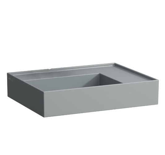 Раковина для ванної Laufen Kartell 60х46 см із прихованим зливом без отвору кераміка графіт матовий H8103347581121