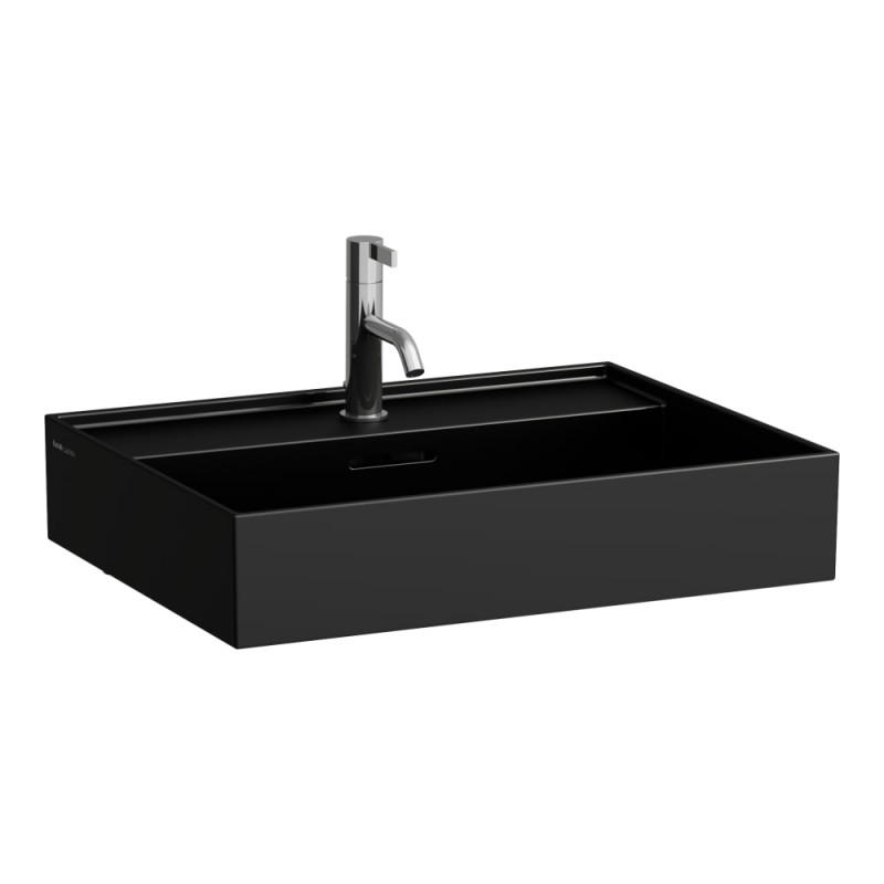 Раковина для ванної Laufen Kartell 60х46 см з 1 отвором під змішувач кераміка чорний матовий H8103337161041