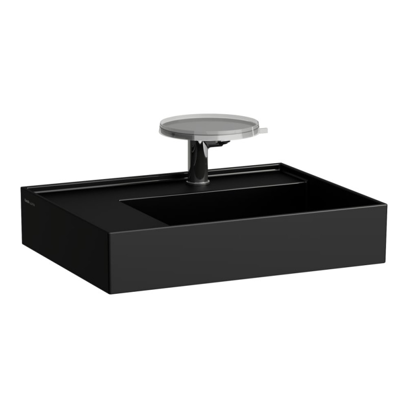 Раковина для ванной Laufen Kartell 60х46 см со скрытым сливом с 1 отверстием керамика черный матовый H8103357161111