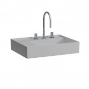 Раковина для ванной Laufen Kartell 60х46 см со скрытым сливом и с 3 отверстиями керамика серый матовый H8103357591581