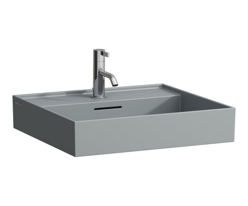 Раковина для ванної Laufen Kartell 80х46 см з 1 отвором під змішувач кераміка графіт матовий H8103367581041
