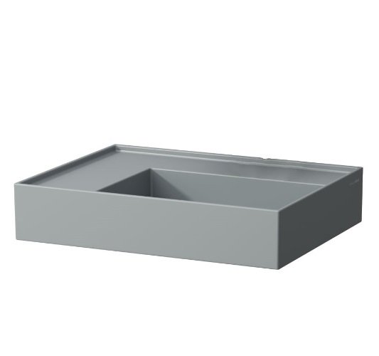 Раковина для ванної Laufen Kartell 60х46 см із прихованим зливом без отвору кераміка графіт матовий H8103357581121