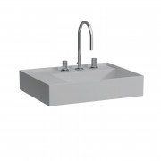 Раковина для ванной Laufen Kartell 60х46 см со скрытым сливом и с 3 отверстиями керамика серый матовый H8103357591581