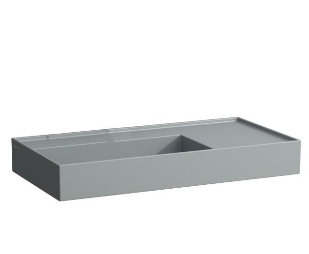 Раковина для ванної Laufen Kartell 90х46 см полиця праворуч без отворів під змішувач кераміка графіт матовий H8103387581121
