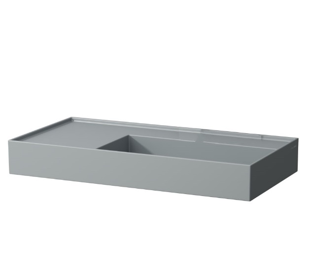 Раковина для ванной Laufen Kartell 90х46 см полка слева без отверстий под смеситель керамика графит матовый H8103397581121