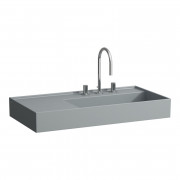 Раковина для ванной Laufen Kartell 90х46 см полка слева c 3 отверстиями керамика графит матовый H8103397581581