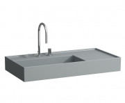 Раковина для ванной Laufen Kartell 90х46 см полка справа c 2 отверстиями керамика графит матовый H8103387588151