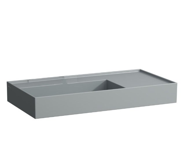 Раковина для ванної Laufen Kartell 90х46 см полиця праворуч без отворів під змішувач кераміка графіт матовий H8103387581121