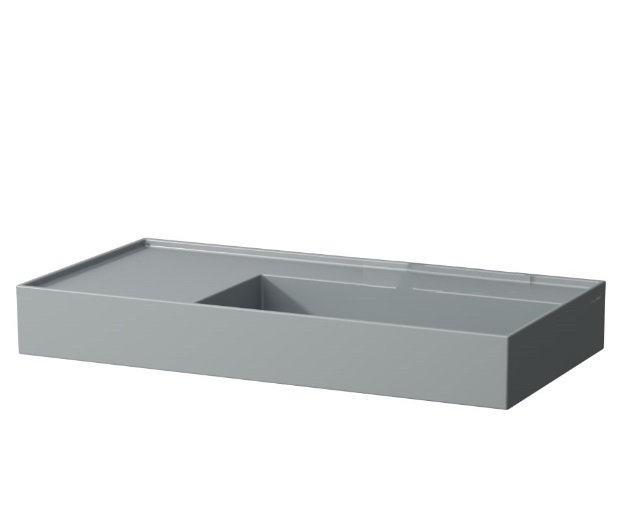 Раковина для ванної Laufen Kartell 90х46 см полиця зліва без отворів під змішувач кераміка графіт матовий H8103397581121