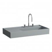 Раковина для ванної Laufen Kartell 90х46 см полиця ліворуч з 3 отворами кераміка графіт матовий H8103397581581