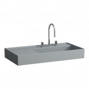 Раковина для ванной Laufen Kartell 90х46 см полка слева c 3 отверстиями керамика графит матовый H8103397581581