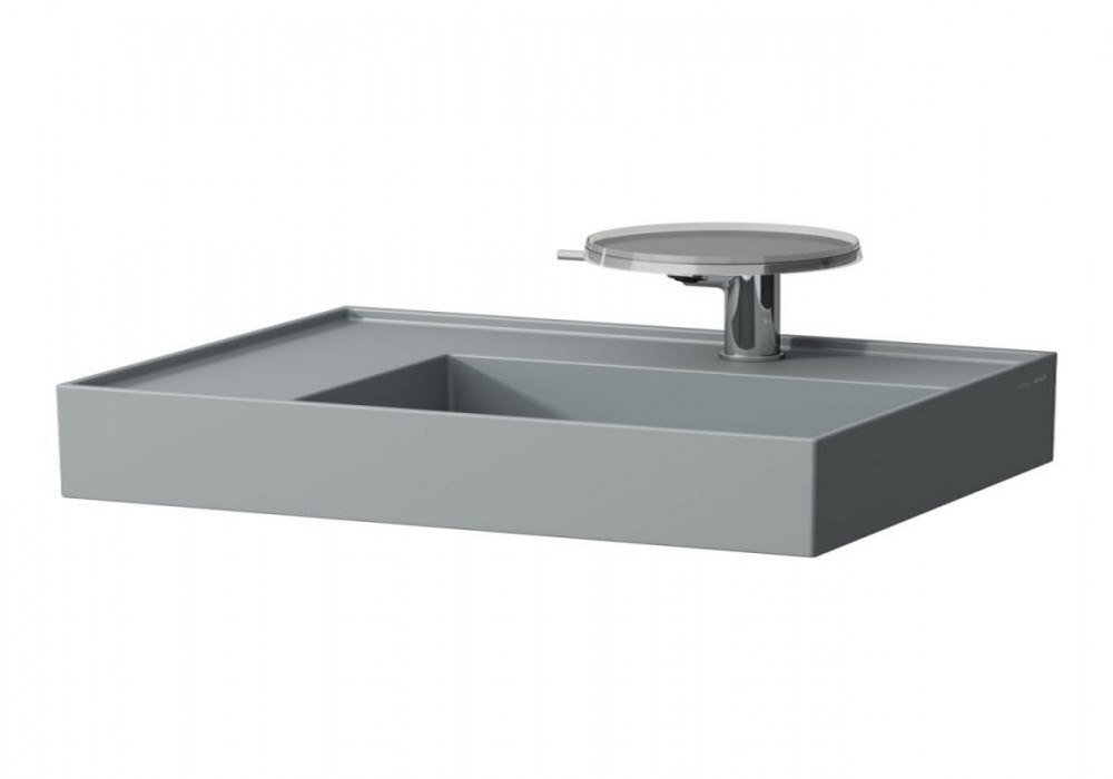 Раковина для ванної Laufen Kartell 90х46 см полиця ліворуч з 1 отвором кераміка графіт матовий H8103397581111