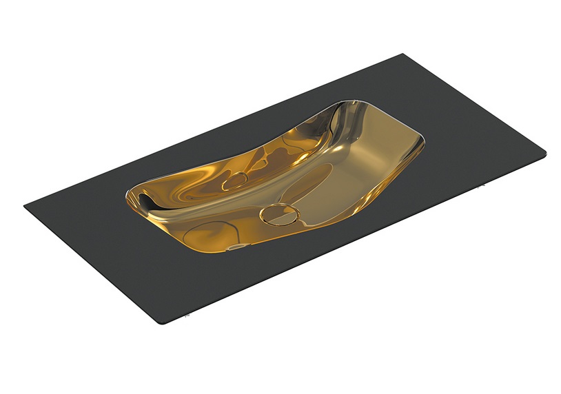 Раковина для ванной Catalano Edition 100x50 см керамика черный/золото 1100EDNO