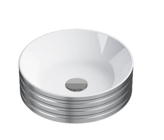 Раковина для ванной Catalano Zero ⌀40 см керамика белый/серебро 140AZEBA