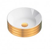 Раковина для ванної Catalano Zero ⌀40 см кераміка білий/золото 140AZEBO