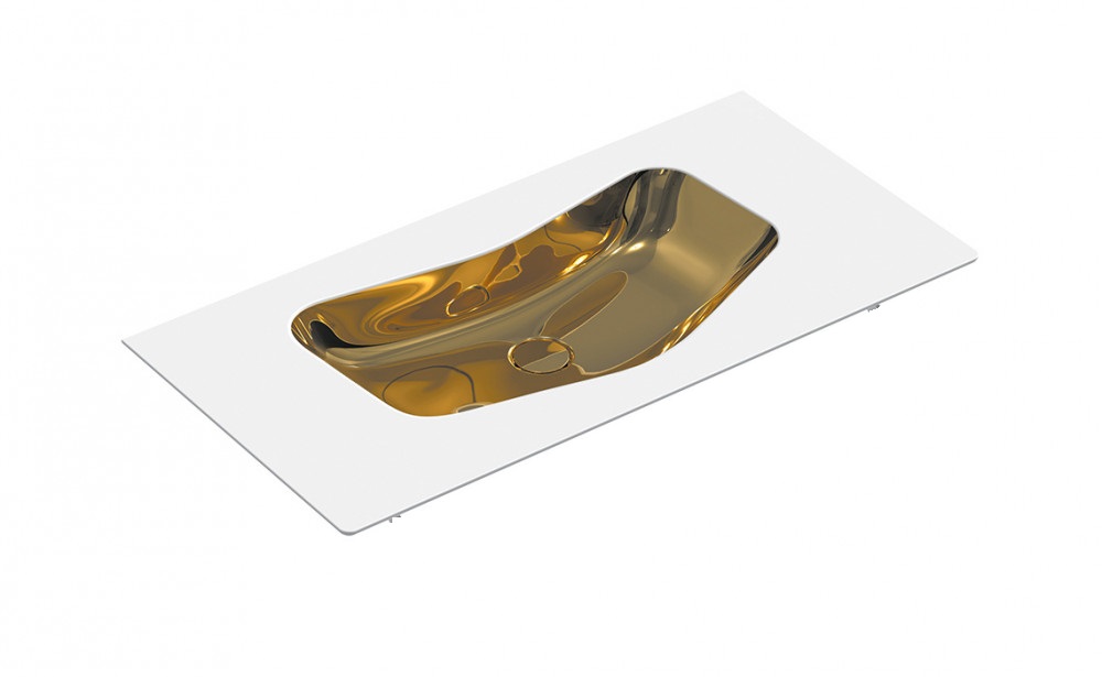 Раковина для ванной Catalano Edition 100x50 см керамика белый/золото 1100EDBO