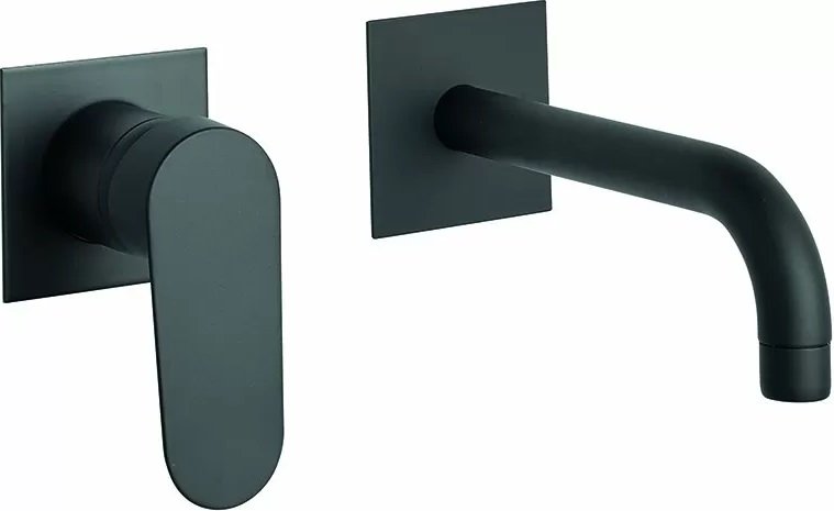 Змішувач для раковини Fiore Kevon настінний одноважільний чорний матовий 81NN7527