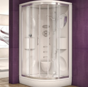 Гідромасажна парова кабіна Kolpa San Melba 100х100 см М1 профіль хром/прозоре скло 593900