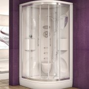 Гидромассажная паровая кабина Kolpa San Melba 100х100 см М1 профиль хром/прозрачное стекло 593900