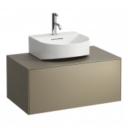 Тумба під раковину Laufen Sonar 80 см з отвором під раковину та змішувач МДФ/ДСП титан H4054410340421
