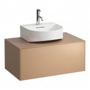 Тумба під раковину Laufen Sonar 80 см з отвором під раковину та змішувач МДФ/ДСП мідь H4054410340411