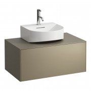 Тумба під раковину Laufen Sonar 80 см з отвором під раковину та змішувач МДФ/ДСП титан H4054410340421