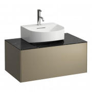 Тумба під раковину Laufen Sonar 80 см з отвором у центрі МДФ/ДСП/керамограніт титан/чорний мармур H4054410341421