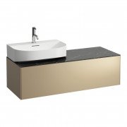 Тумба під раковину Laufen Sonar 120 см з отвором зліва МДФ/ДСП/керамограніт золото/чорний мармур H4054520341401