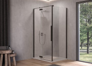 Душові двері Kolpa San Polaris D 80-L B 80х200 см ліва профіль чорний/прозоре скло Clean Coat 515740