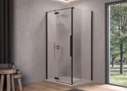 Душові двері Kolpa San Polaris D 100-L B 100х200 см ліва профіль чорний/прозоре скло Clean Coat 515780