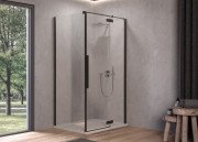 Душові двері Kolpa San Polaris D 120-R B 120х200 см права профіль чорний/прозоре скло Clean Coat 515810