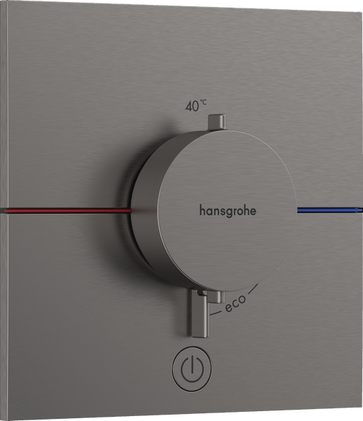 Термостат прихованого монтажу Hansgrohe ShowerSelect Comfort E 1 споживач та додатковий вихід шліфований чорний хром 15575340