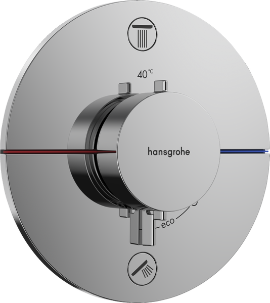 Термостат прихованого монтажу Hansgrohe ShowerSelect Comfort S 2 споживача із вбудованою захисною комбінацією EN1717 15556000