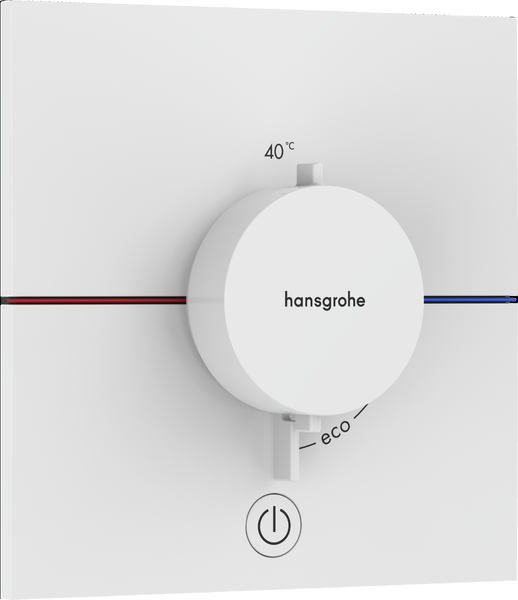 Термостат прихованого монтажу Hansgrohe ShowerSelect Comfort E 1 споживач та додатковий вихід матовий білий 15575700