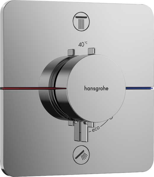 Термостат скрытого монтажа Hansgrohe ShowerSelect Comfort Q 2 потребителя со встроенной защитной комбинацией EN1717 хром 15586000