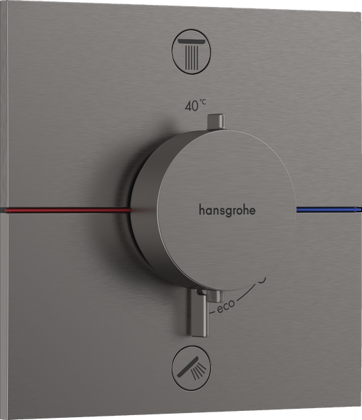 Термостат прихованого монтажу Hansgrohe ShowerSelect Comfort E 2 споживача з вбудованою захисною комбінацією EN1717 чорний шліфований хром 15578340